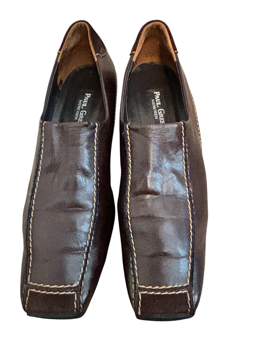 Paul Green Munchen Women Dark Brown Leather Slip-On Loafers Sz 6.5